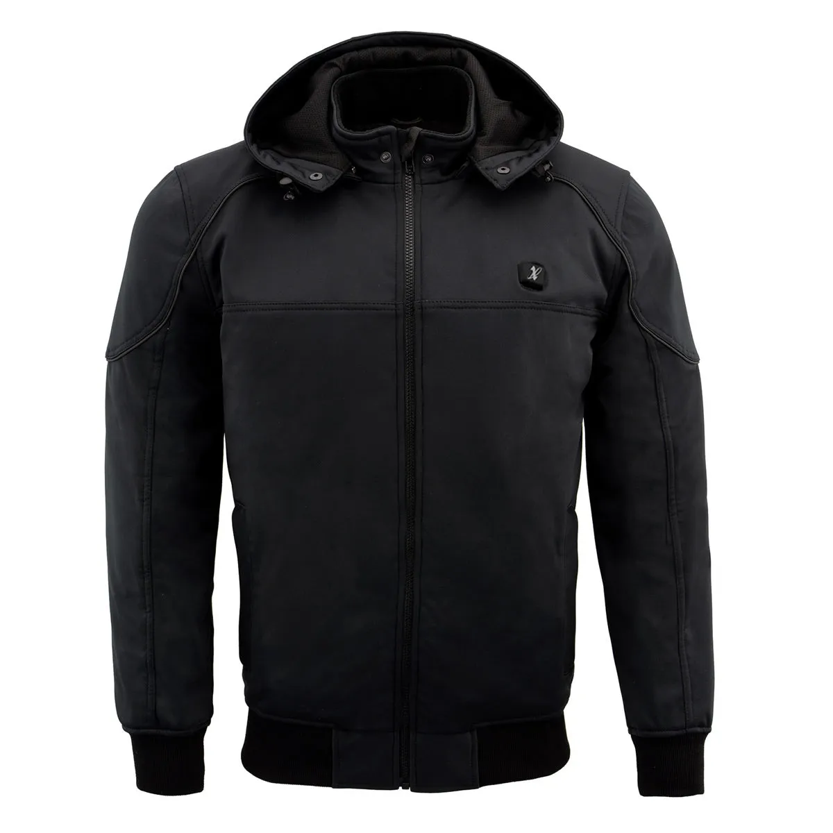 Nexgen Heat NXM1761SET Mens Black Igniter 'Heated' Soft Shell Racing Style Motorcycle Heated Jacket w/ Battery