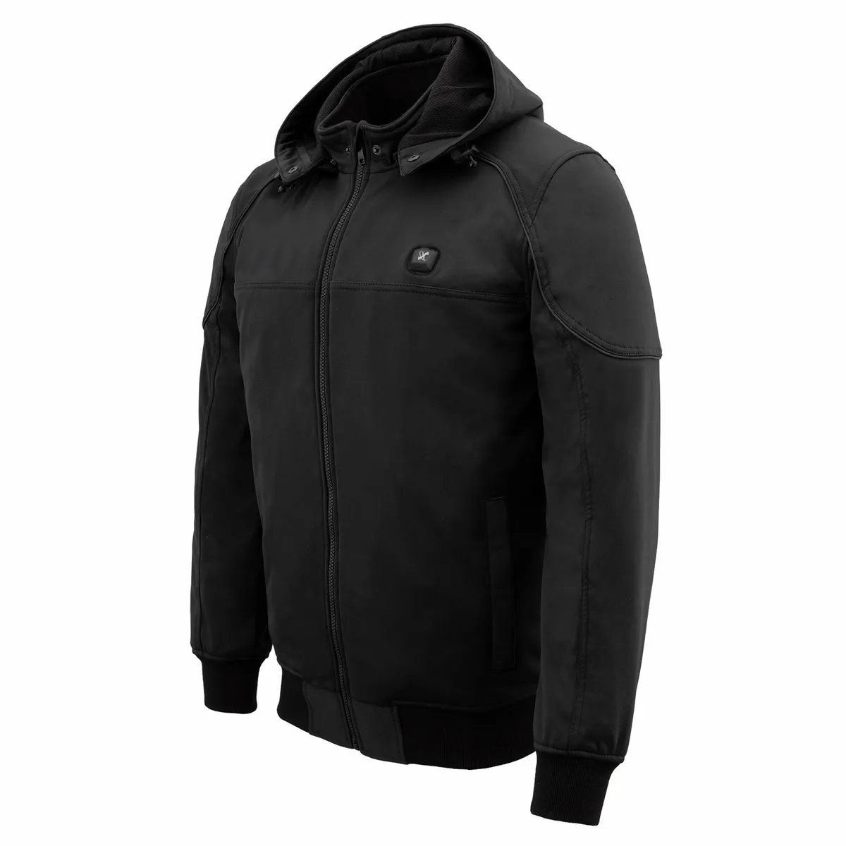 Nexgen Heat NXM1761SET Mens Black Igniter 'Heated' Soft Shell Racing Style Motorcycle Heated Jacket w/ Battery