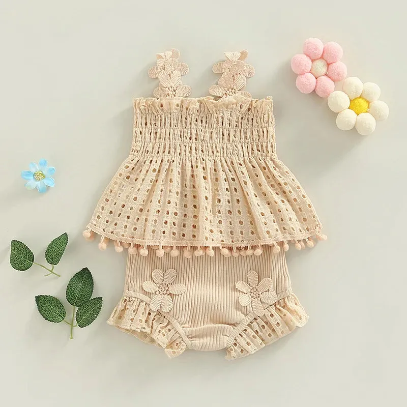 Tank Tops and Stretch Casual Ruffle Shorts