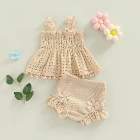 Tank Tops and Stretch Casual Ruffle Shorts