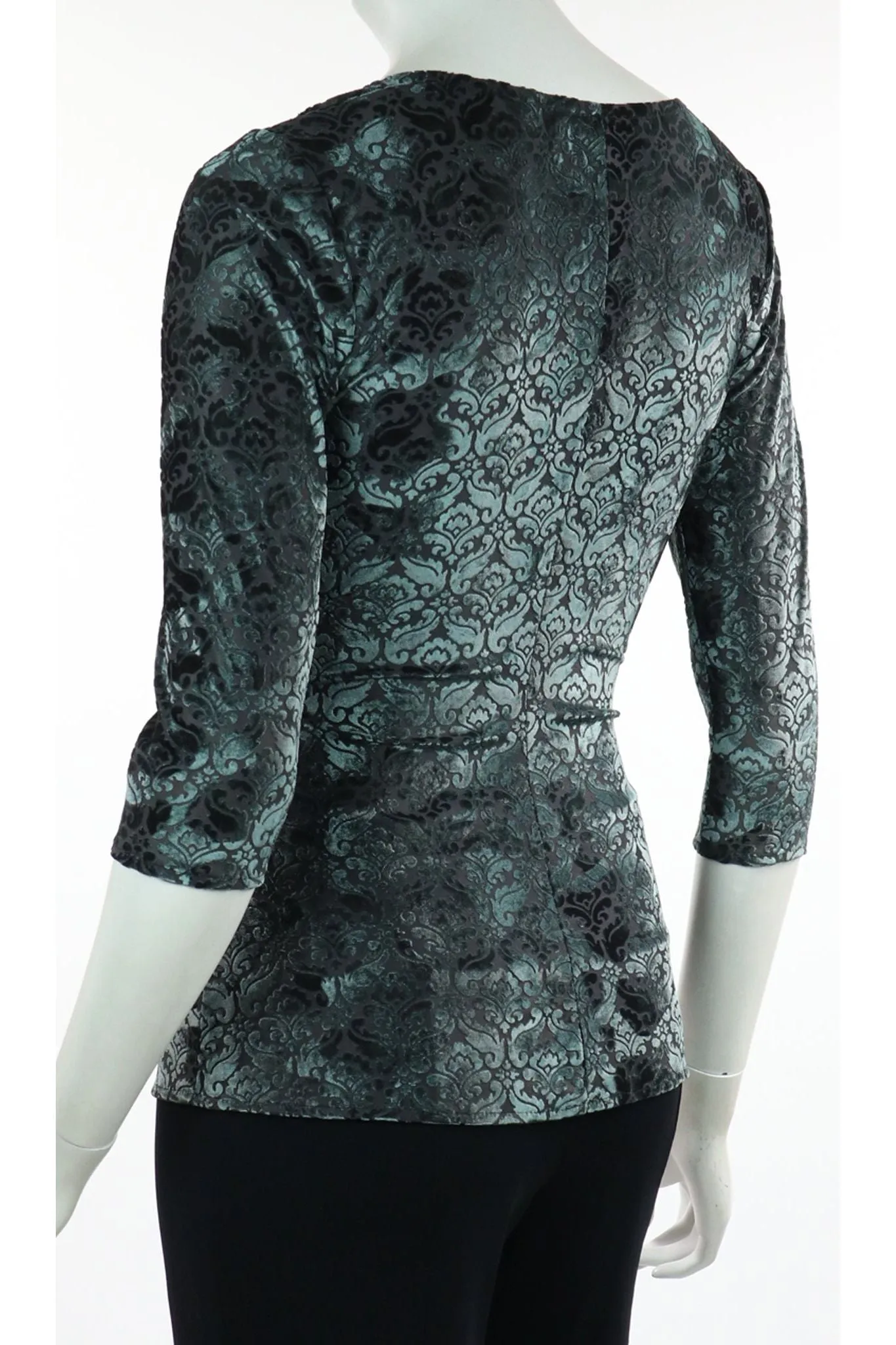 TOSCA Crossover Velvet Top Sage