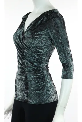 TOSCA Crossover Velvet Top Sage