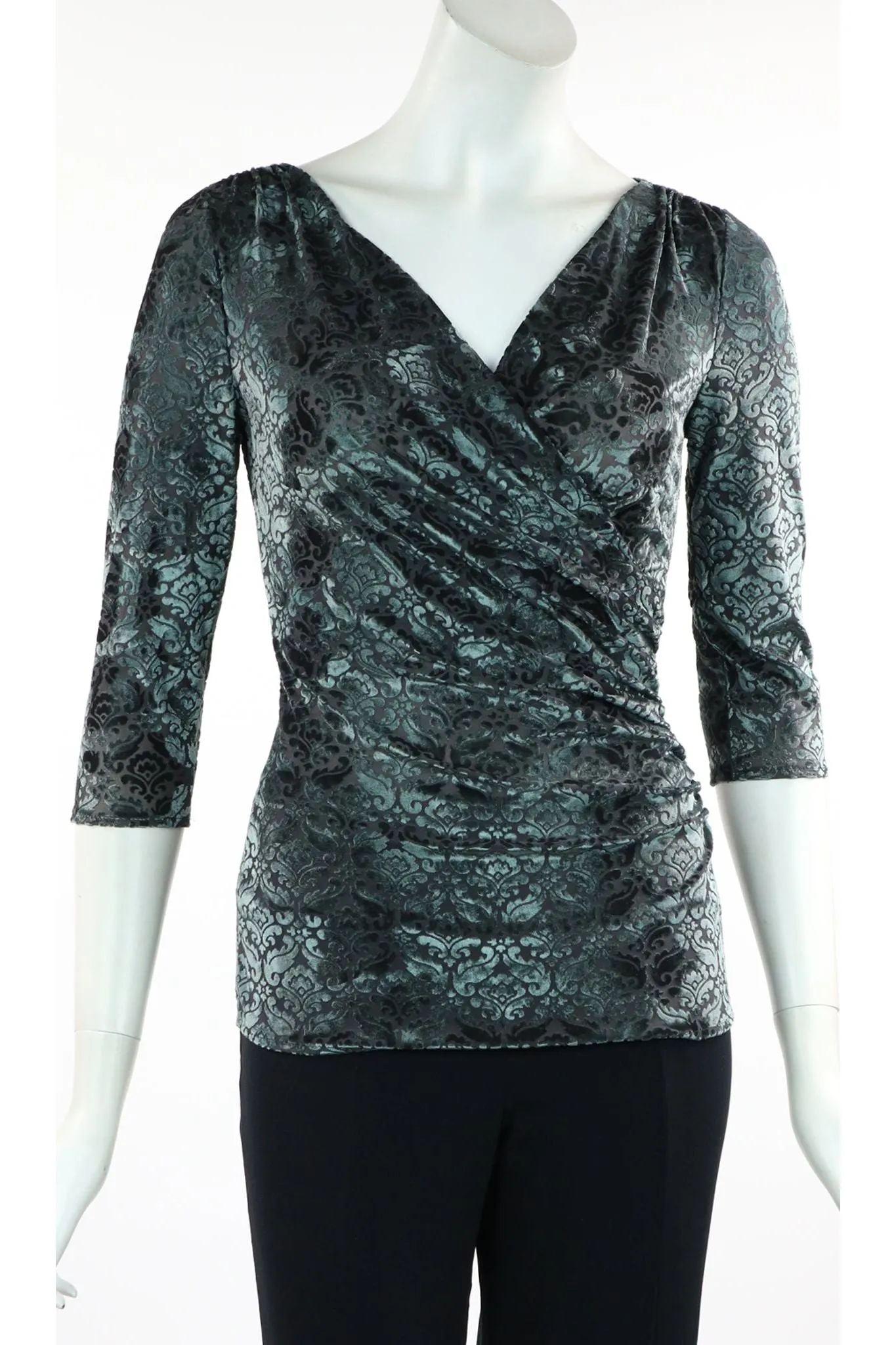 TOSCA Crossover Velvet Top Sage